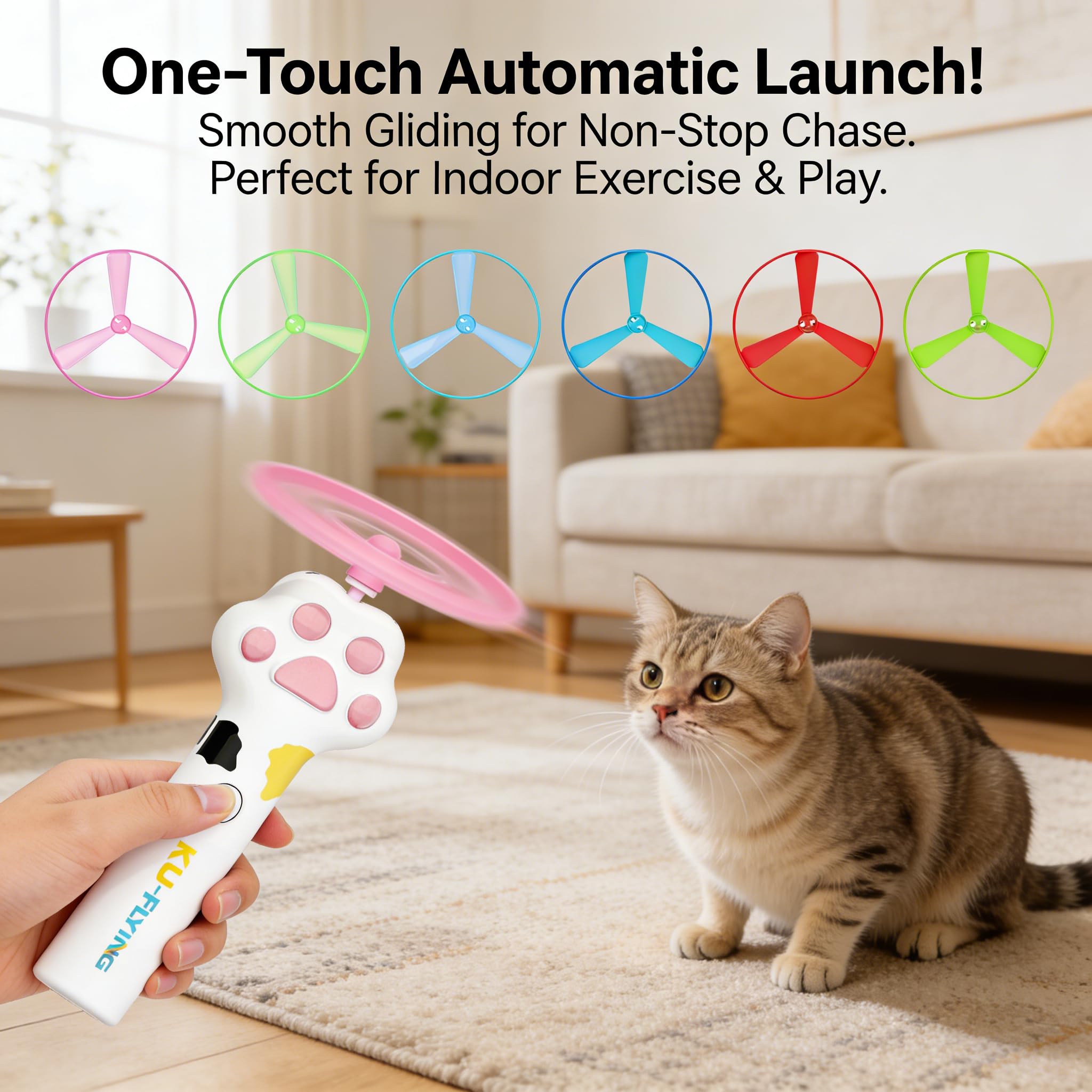 Rechargeable Cat Disc Launcher Toy