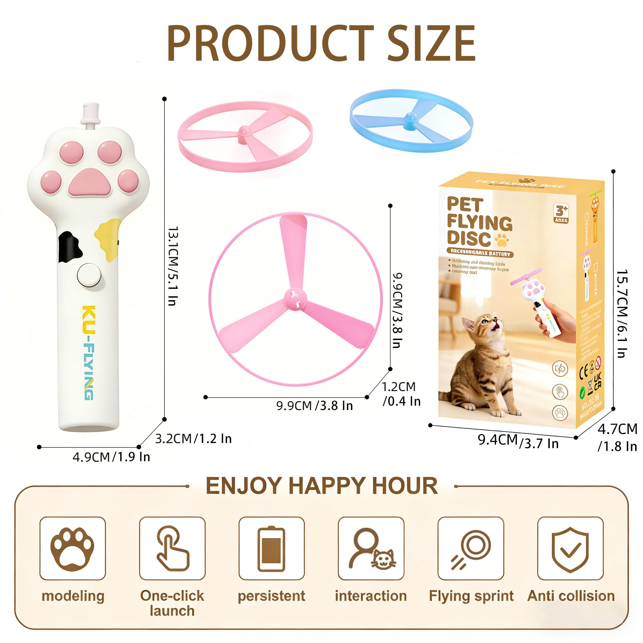 Rechargeable Cat Disc Launcher Toy